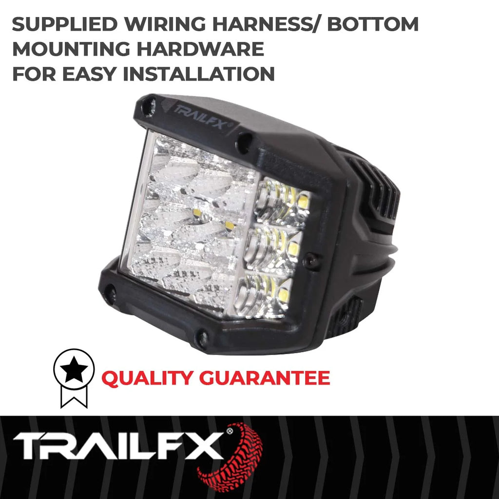 TrailFX Black Die-Cast Aluminum Housing PODSIDEF - Side View