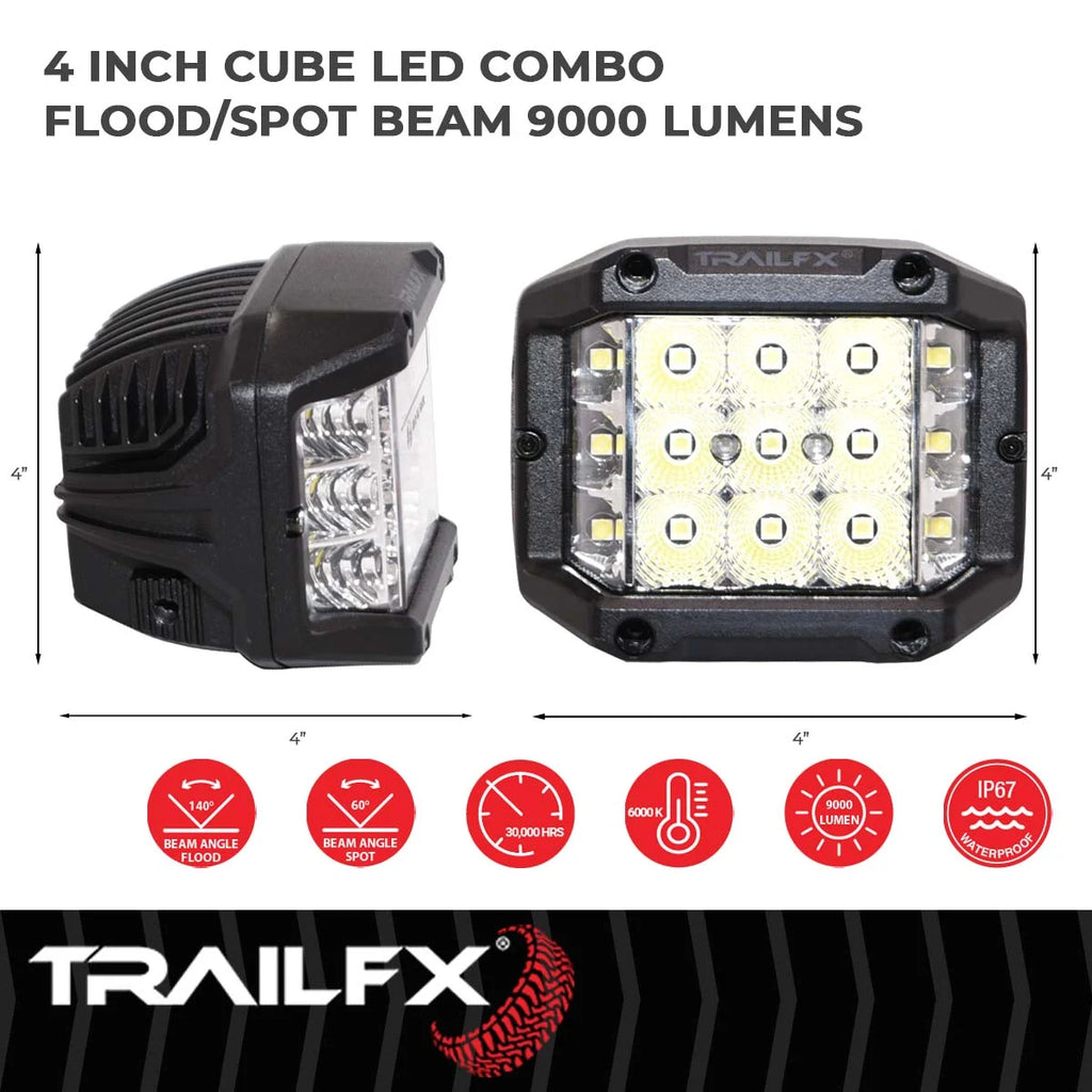 TrailFX Black Die-Cast Aluminum Housing PODSIDEFPR - Side View