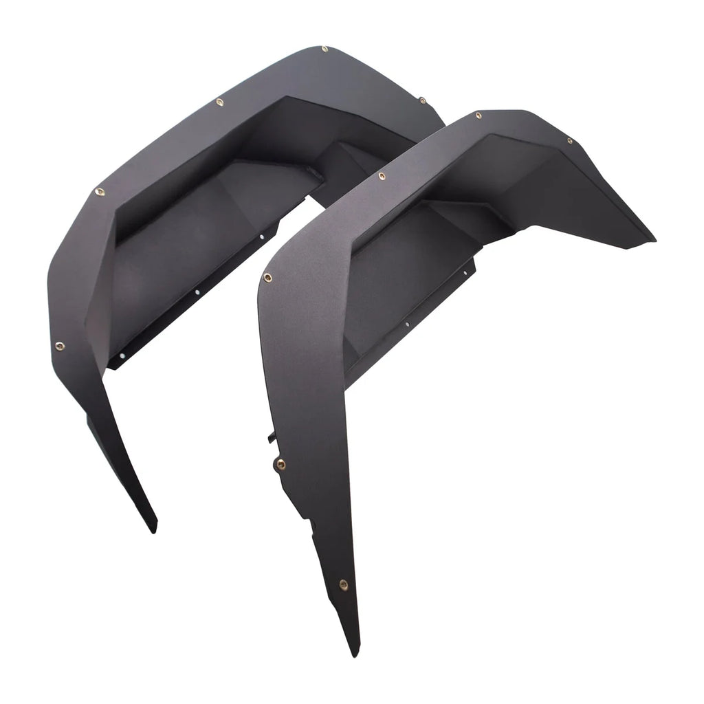 TrailFX Black powder coated aluminum construction. Set of 2. Includes mounting hardware. JL010RI - Back View