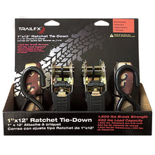 Load image into Gallery viewer, TrailFX Cargo Tie Down 12 Ft x 500 Lb Load Cap 1500 Lb Break Cap W/Ratchet Camo Pack 2 A11013D - Main Product View