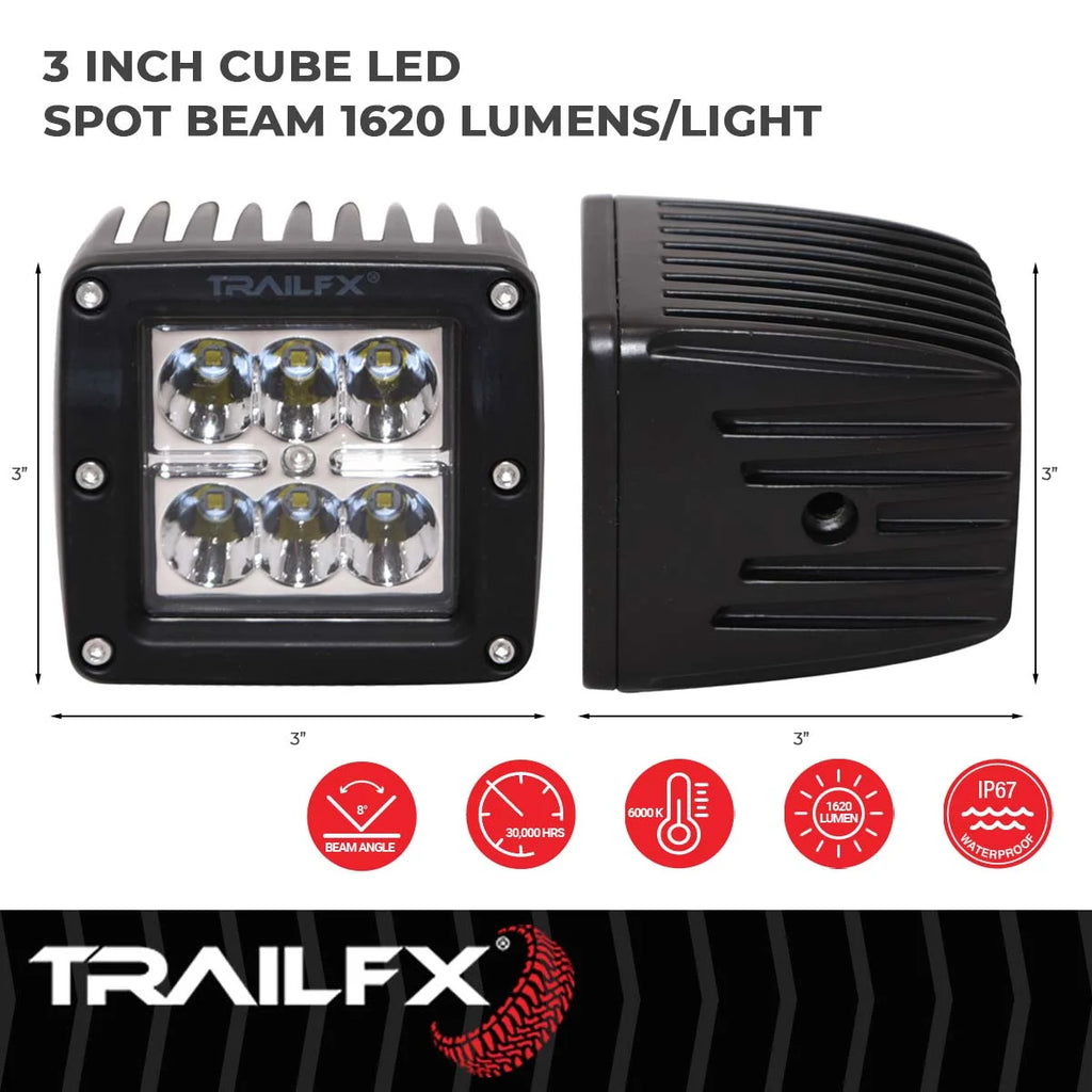 TrailFX Driving/FogLight-LED 3X2CSPPR - Side View