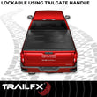 Load image into Gallery viewer, TrailFX Hard Tri Fold Low Profile Lockable Using Tailgate Handle Lock Fiber Reinforced TFX1528 - Side View