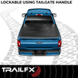 Load image into Gallery viewer, TrailFX Hard Tri Fold Low Profile Lockable Using Tailgate Handle Lock Fiber Reinforced TFX3524 - Side View