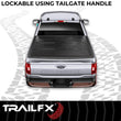 Load image into Gallery viewer, TrailFX Hard Tri Fold Low Profile Lockable Using Tailgate Handle Lock Fiber Reinforced TFX3525 - Side View