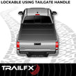 Load image into Gallery viewer, TrailFX Hard Tri Fold Low Profile Lockable Using Tailgate Handle Lock Fiber Reinforced TFX5526 - Side View
