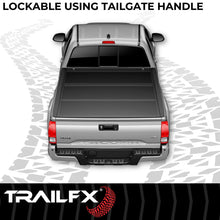 Load image into Gallery viewer, TrailFX Hard Tri Fold Low Profile Lockable Using Tailgate Handle Lock Fiber Reinforced TFX5526 - Side View