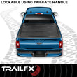 Load image into Gallery viewer, TrailFX Hard Tri Fold Non-Lockable Black Alum W/Carpeted Under Panels TFX3701 - Side View