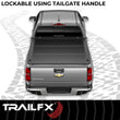 Load image into Gallery viewer, TrailFX Hard Tri Fold Non-Lockable Black Aluminum With Carpeted Under Panels TFX1708 - Side View