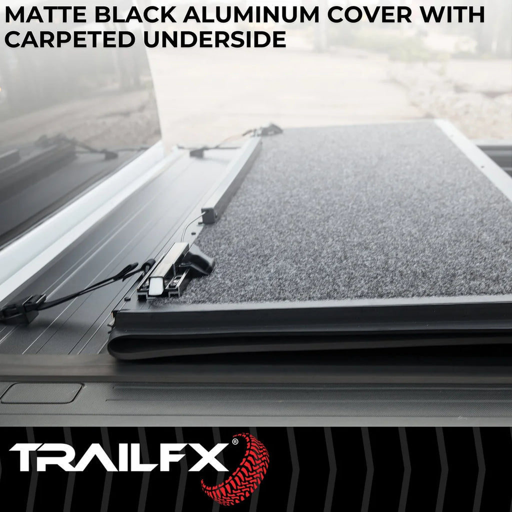 TrailFX Hard Tri Fold Non-Lockable Black Aluminum With Carpeted Under Panels TFX4701 - Additional View 8