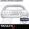 Load image into Gallery viewer, TrailFX Pol Stain Steel 3 In Dia W/Skid Plat Opt Light 8 In Max Light/20 In Max Lite Bar 8956422 - Side View