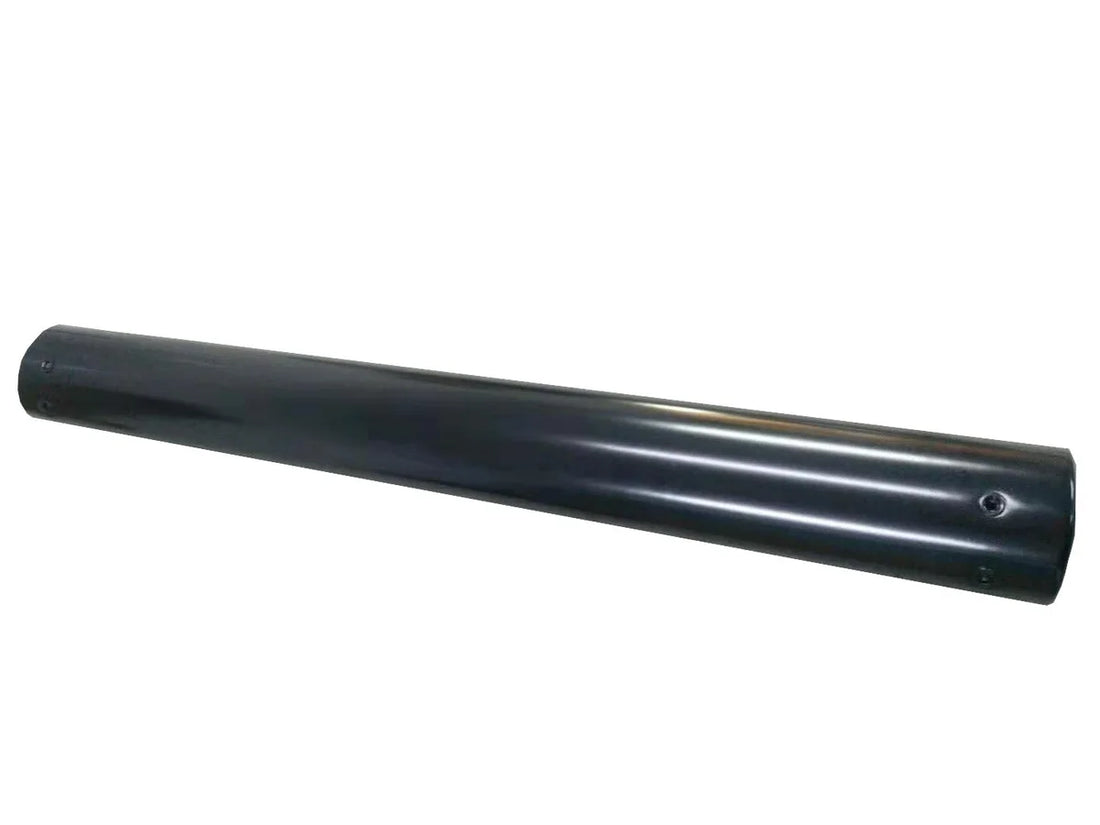 TrailFX Sample Of 4 Inch Oval Straight Polished Stainless Steel and Black Side Bars G5010 - Side View