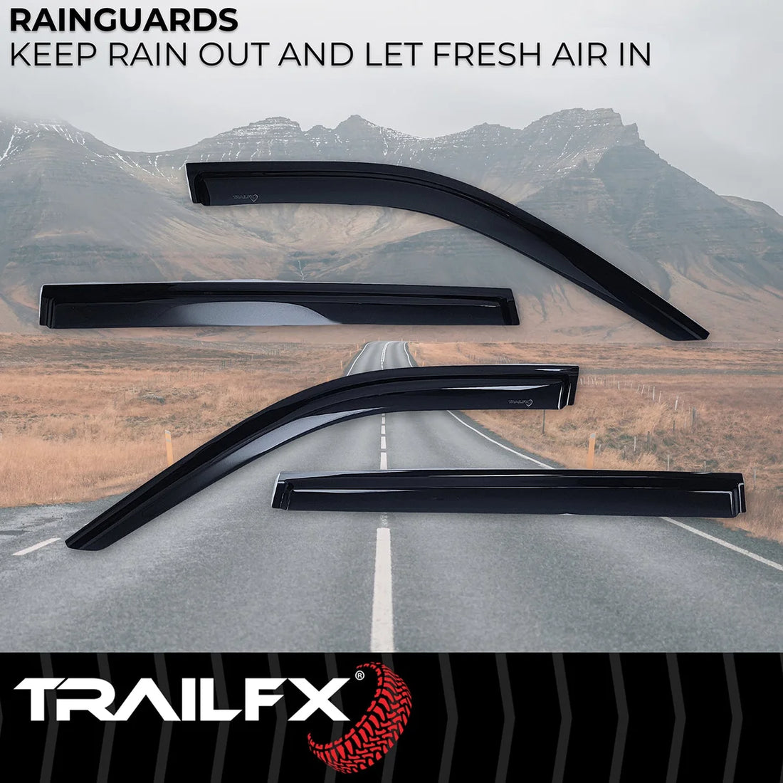TrailFX Side Window Deflector 4739H - Back View