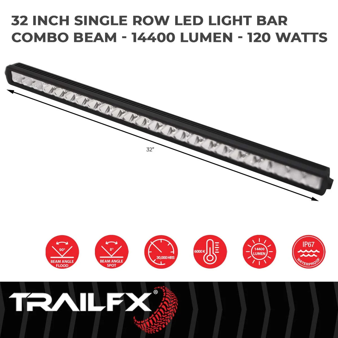 TrailFX Single Light W/Wrng Hrns 30SRSCM - Back View
