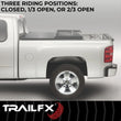 Load image into Gallery viewer, TrailFX Soft Tri-Fold Non-Lock Black Vinyl W/Alum Rails Clamp Req W/Cargo Manage System TFX1003 - Additional View 7