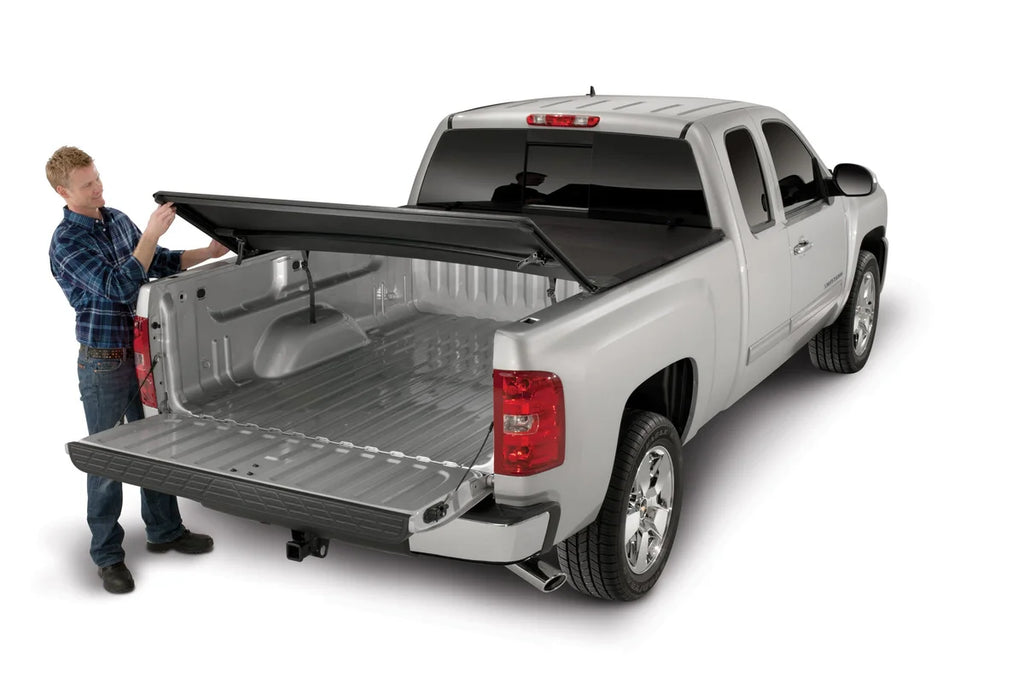 TrailFX Soft Tri-Fold Non-Lock Black Vinyl W/Alum Rails Clamp Req W/Cargo Manage System TFX1006 - Installation View