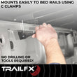 Load image into Gallery viewer, TrailFX Soft Tri-Fold Non-Lock Black Vinyl W/Alum Rails Clamp Req W/Cargo Manage System TFX1009 - Additional View 5