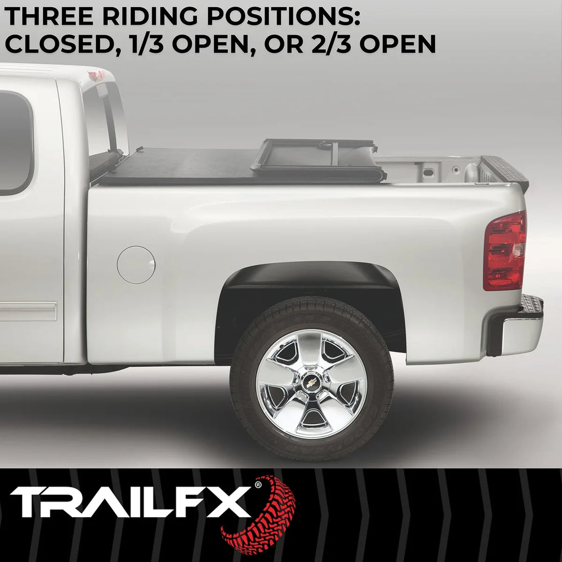 TrailFX Soft Tri-Fold Non-Lock Black Vinyl W/Alum Rails Clamp Req W/Cargo Manage System TFX1009 - Additional View 7