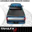 Load image into Gallery viewer, TrailFX Soft Tri-Fold Non-Lockable Vinyl W/Alum Rails Req Rail Clamp W/Track System TFX3003 - Side View