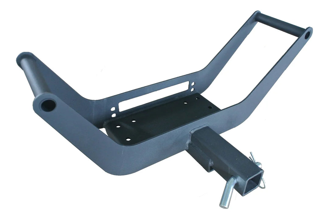 TrailFX Winches updated To 12K Lbs 2 In Receiver Mount Text Pwdr Ctd W/Hitch Pin & Clip WA018 - Back View
