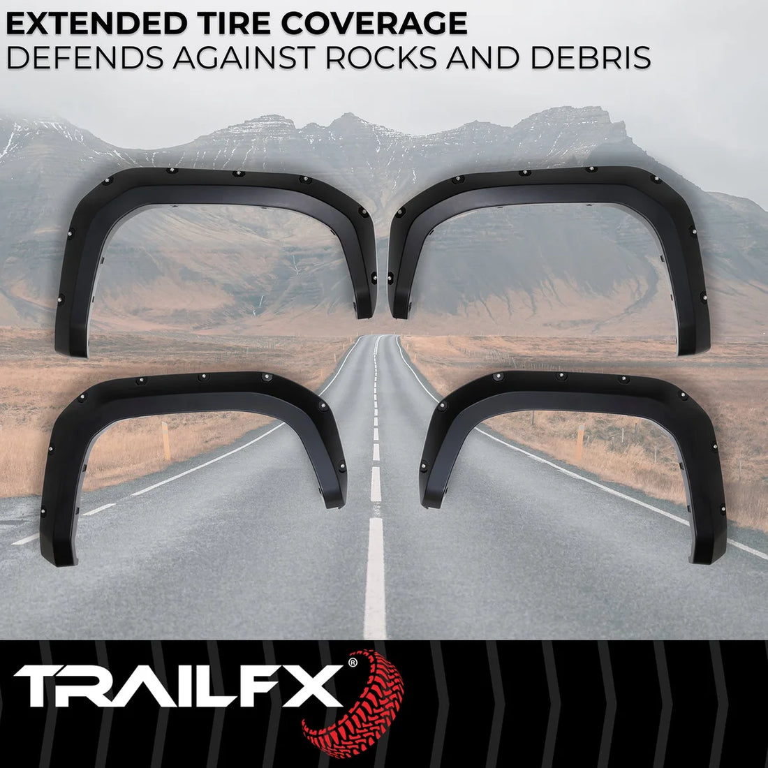 TrailFX With Polished Stainless And Black Stainless Steel Rivets/ Stainless Hardware Kit TFT3005S - Side View