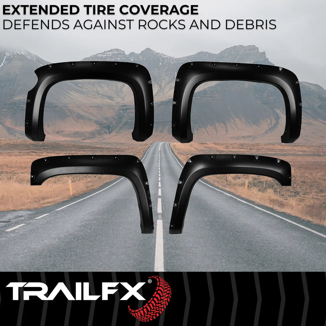 TrailFX With Polished Stainless And Black Steel Rivets/ Stainless Hardware Kit TFC3003S - Side View