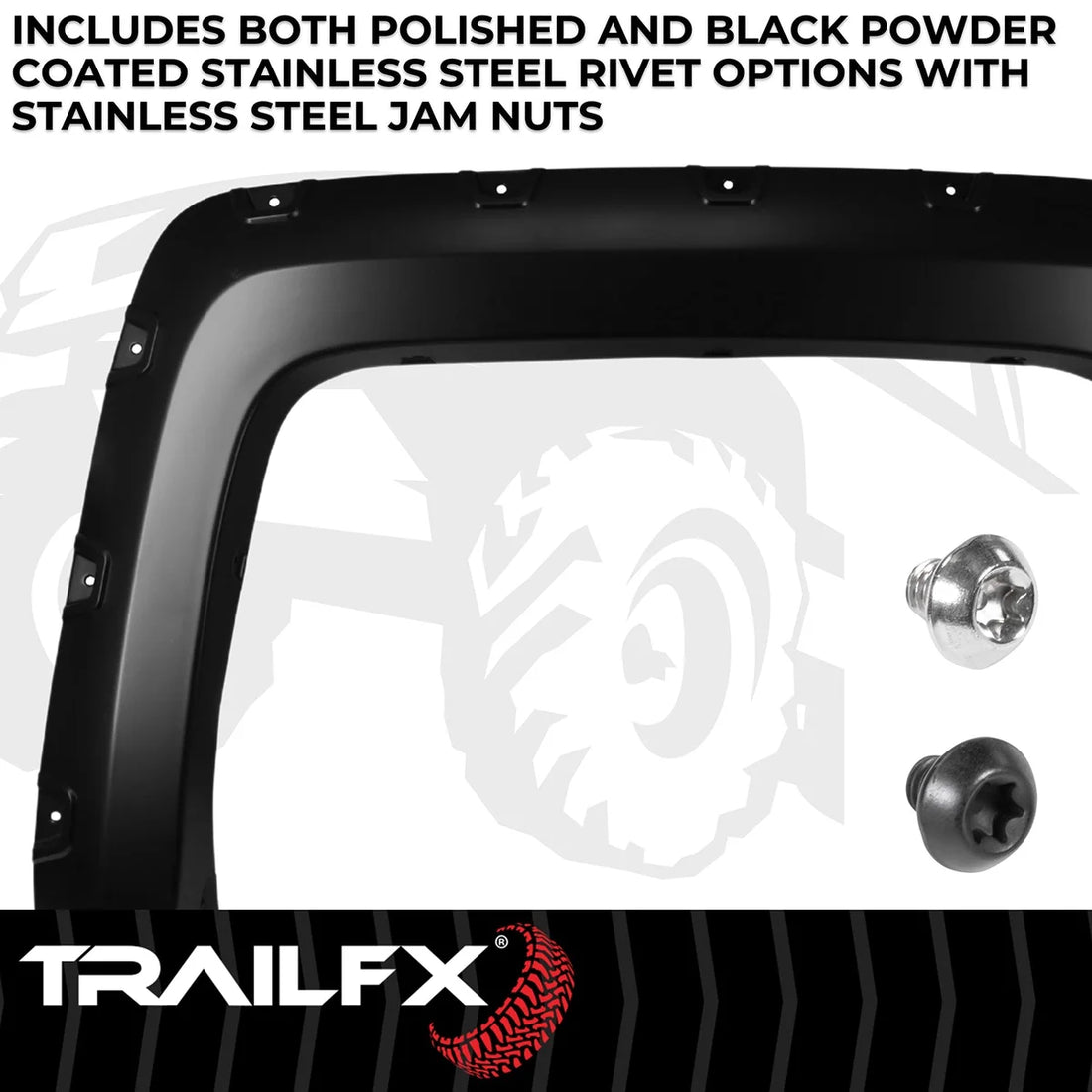 TrailFX With Polished Stainless And Black Steel Rivets/ Stainless Hardware Kit TFC3003S - Back View