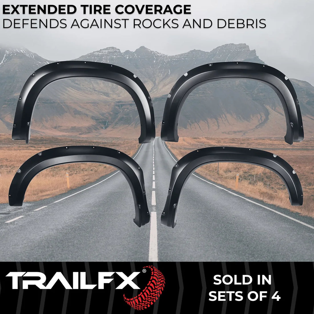 TrailFX With Polished Stainless And Black Steel Rivets/ Stainless Hardware Kit TFC3005S - Side View