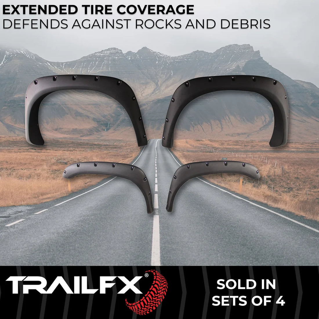 TrailFX With Polished Stainless And Black Steel Rivets/ Stainless Hardware Kit TFD3001S - Side View