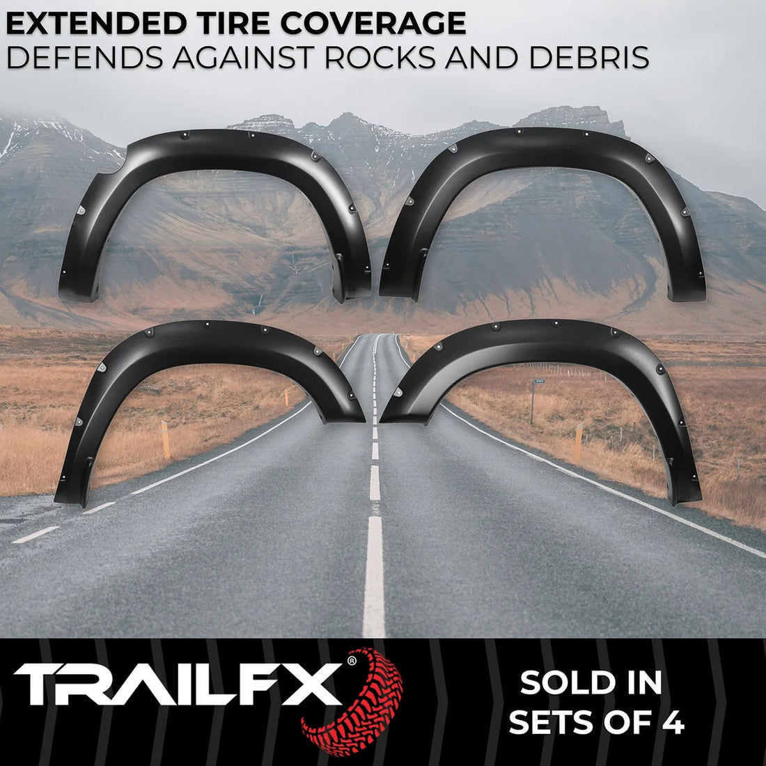 TrailFX With Polished Stainless And Black Steel Rivets/ Stainless Hardware Kit TFD3005S - Back View
