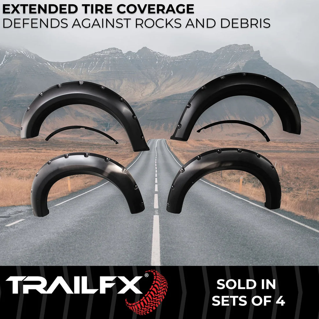 TrailFX With Polished Stainless And Black Steel Rivets/ Stainless Hardware Kit TFF3002S - Side View