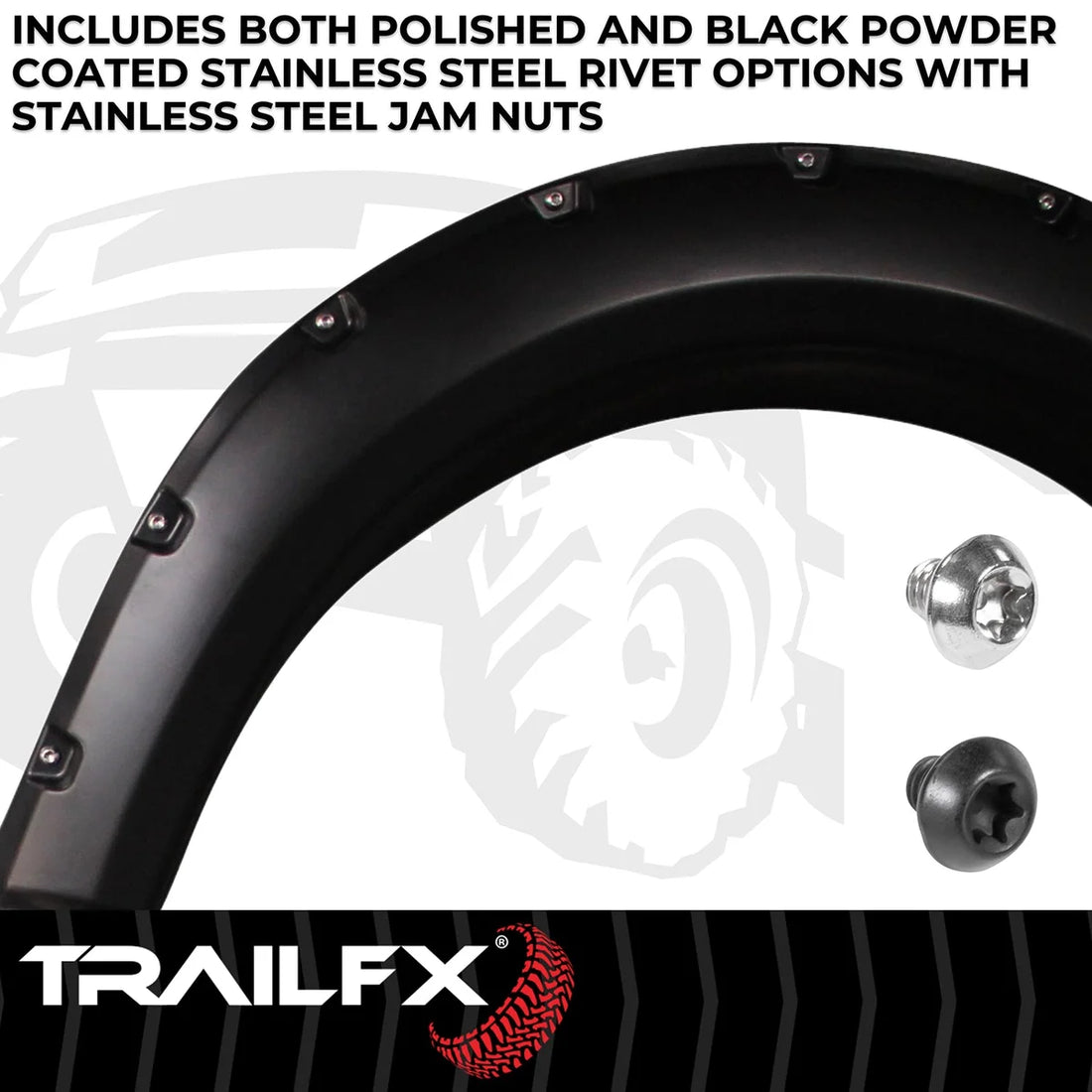 TrailFX With Polished Stainless And Black Steel Rivets/ Stainless Hardware Kit TFF3002S - Back View