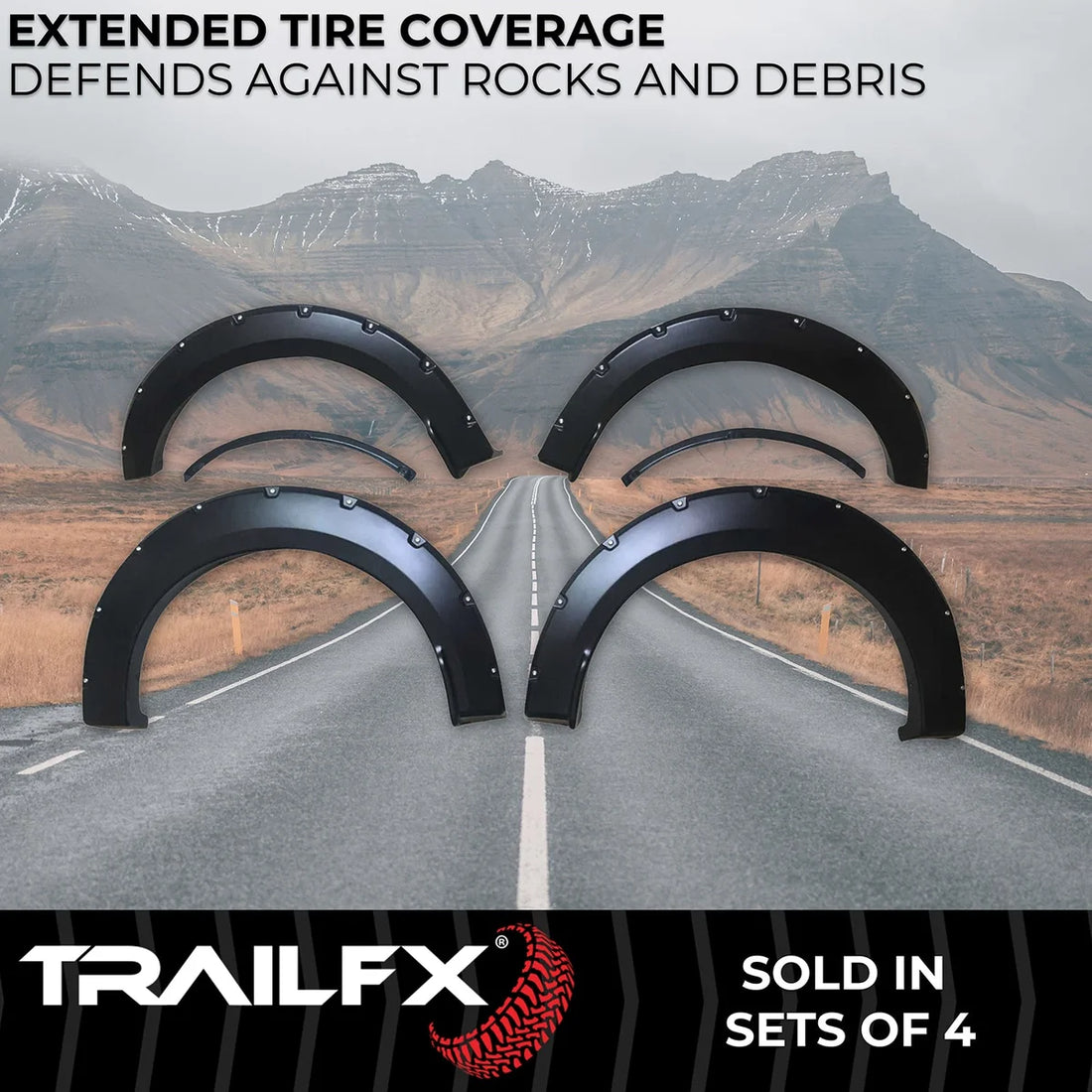 TrailFX With Polished Stainless And Black Steel Rivets/ Stainless Hardware Kit TFF3003S - Side View