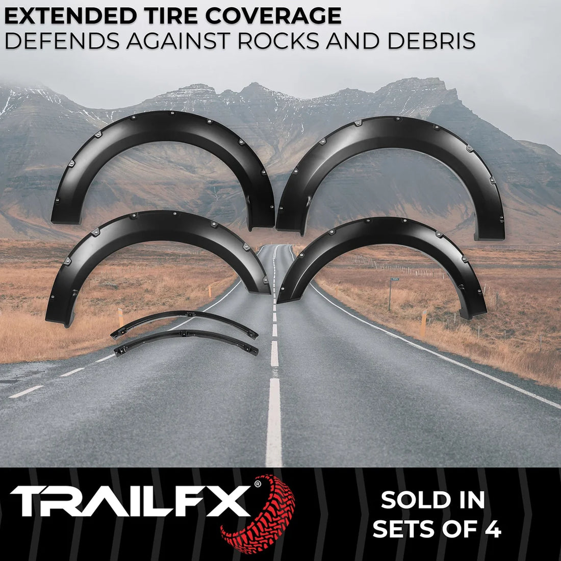 TrailFX With Polished Stainless And Black Steel Rivets/ Stainless Hardware Kit TFF3006S - Side View