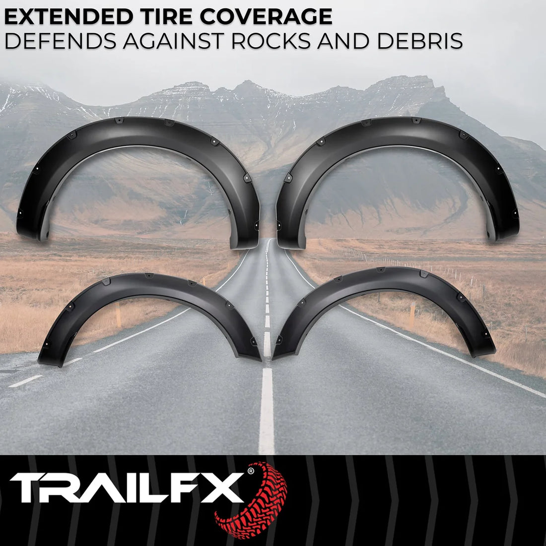 TrailFX With Polished Stainless And Black Steel Rivets/ Stainless Hardware Kit TFF3008S - Side View