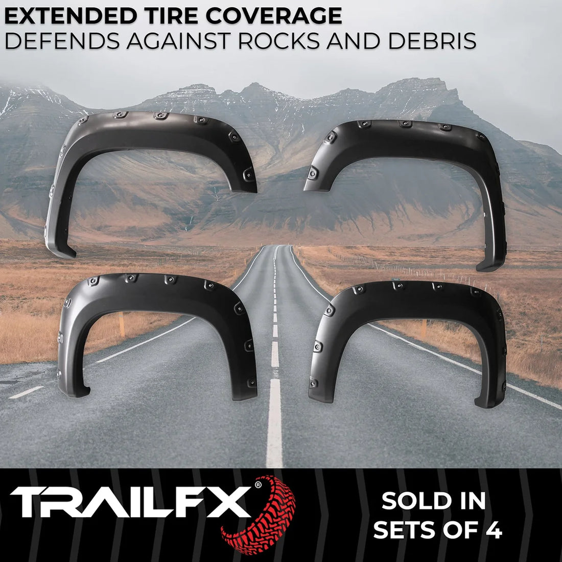 TrailFX With Polished Stainless And Black Steel Rivets/ Stainless Hardware Kit TFG3001S - Back View