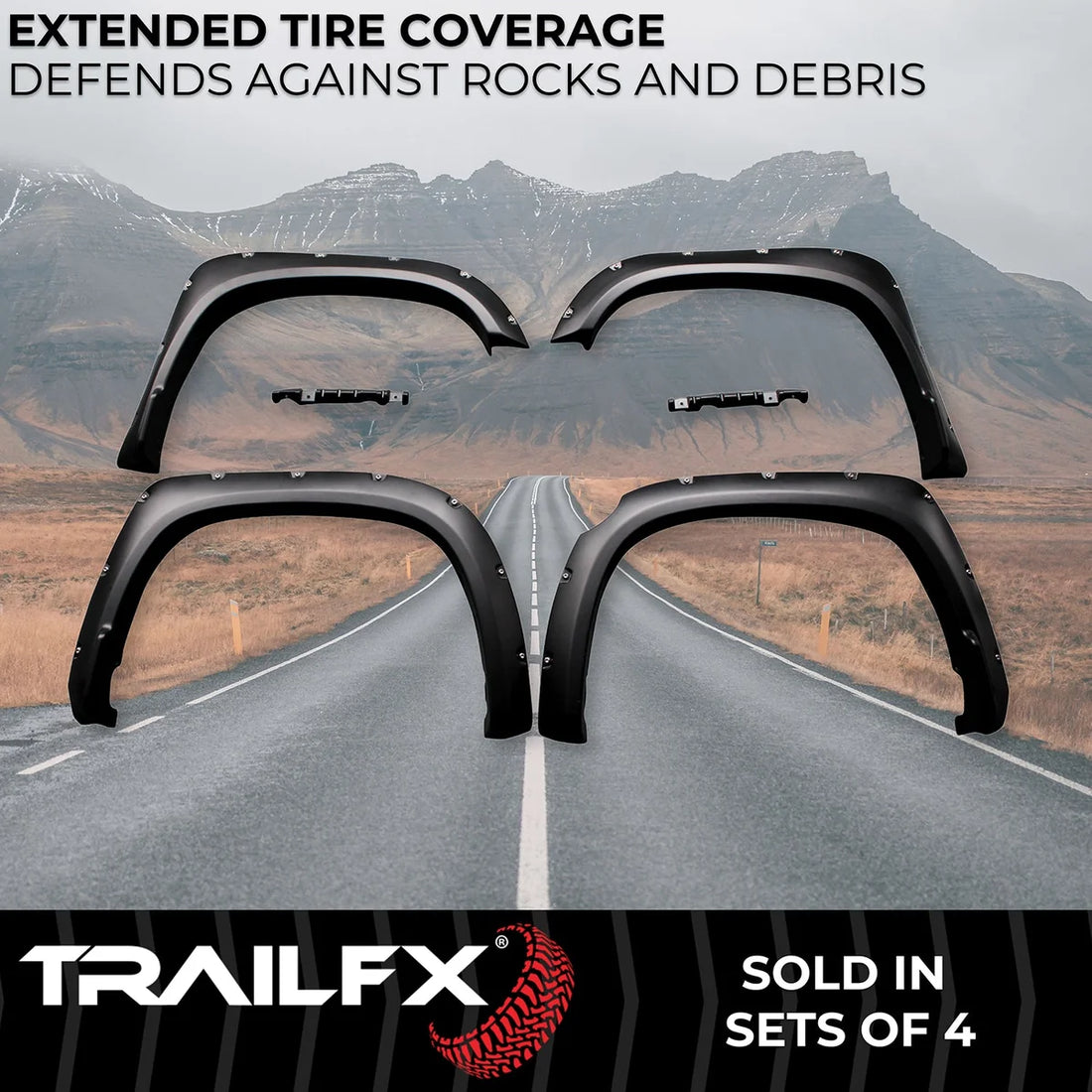 TrailFX With Polished Stainless And Black Steel Rivets/ Stainless Hardware Kit TFT3002S - Side View