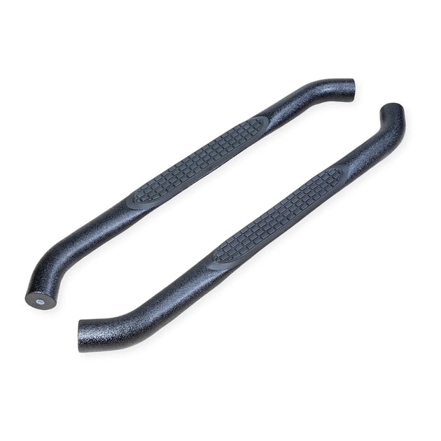 TrailFX With Step Pads 3 In Round Bent 90 Degree Powder Coated Black...