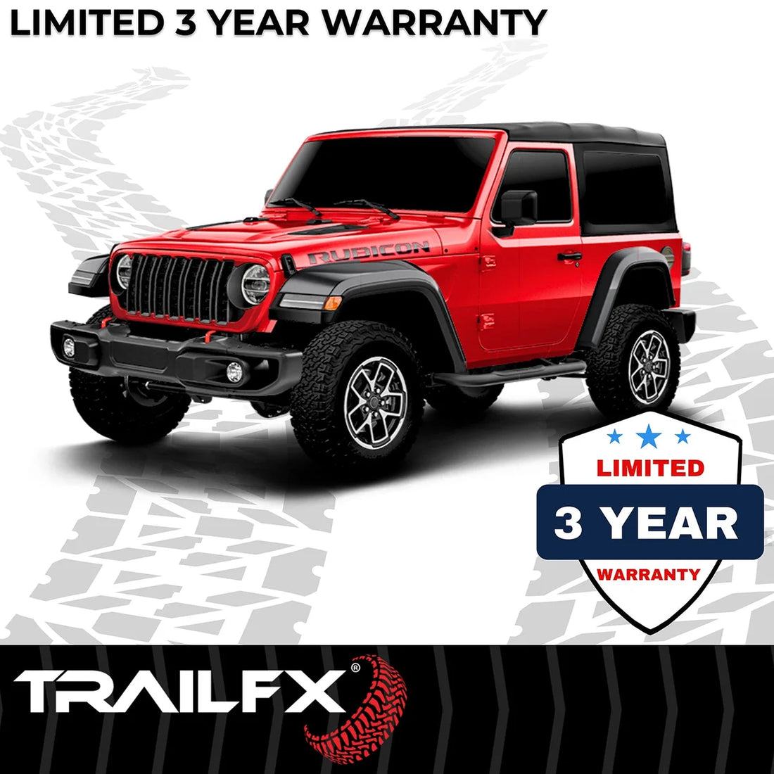 TrailFX With Step Pads 3 In Round Bent 90 Degree Powder Coated Black Steel Without End C A0056T - Installation View