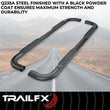 Load image into Gallery viewer, TrailFX With Step Pads 4 In Oval Bent Powder Coated Titanium Black Mild Steel With Welde A1010B - Installation View