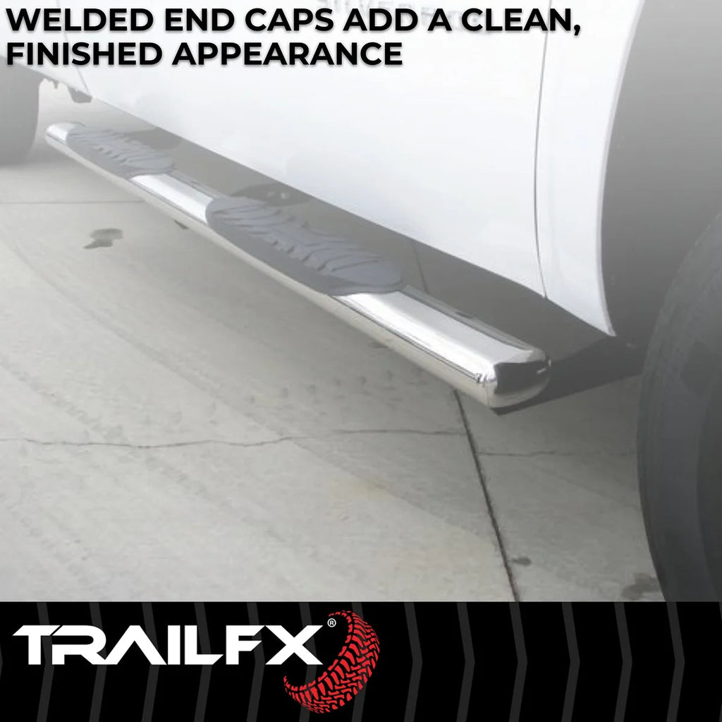 TrailFX With Step Pads 4 In Oval Straight Pol Stainless Steel With Welded End Caps Rocke A1542S - Additional View 7
