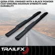 Load image into Gallery viewer, TrailFX With Step Pads 4 In Oval Straight Powder Coated Black Mild Steel With Welded End A1545T - Back View