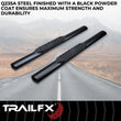 Load image into Gallery viewer, TrailFX With Step Pads 4 In Oval Straight Powder Coated Black Mild Steel With Welded End A1546T - Back View