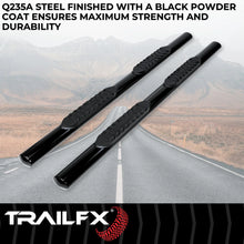 Load image into Gallery viewer, TrailFX With Step Pads 4 In Oval Straight Powder Coated Black Mild Steel With Welded End A1547B - Back View