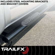 Load image into Gallery viewer, TrailFX With Step Pads 4 In Oval Straight Powder Coated Black Mild Steel With Welded End A1547B - Installation View