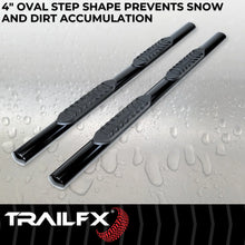 Load image into Gallery viewer, TrailFX With Step Pads 4 In Oval Straight Powder Coated Black Mild Steel With Welded End A1547B - Additional View 8
