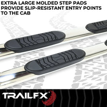 Load image into Gallery viewer, TrailFX With Step Pads 5 In Oval Bent Pol Stainless Steel With Welded End Caps Rocker Pa A7081S - Additional View 6