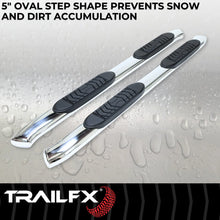Load image into Gallery viewer, TrailFX With Step Pads 5 In Oval Bent Pol Stainless Steel With Welded End Caps Rocker Pa A7081S - Additional View 8