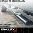 Load image into Gallery viewer, TrailFX With Step Pads 5 In Oval Bent Powder Coated Black Steel With Welded End Caps Roc A7081B - Additional View 5