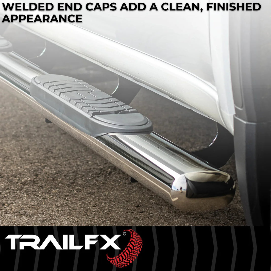 TrailFX With Step Pads 5 In Oval Straight Pol Stainless Steel With Welded End Caps Rocke A7087S - Additional View 7