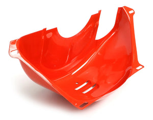 Trans-Dapt Performance CHEVY ORANGE POWDER-COATED STEEL FLYWHEEL COVER fits Gm TH350 / TH400 - Side View
